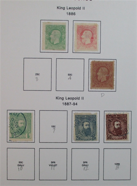 Belgian Colonies Mint/Used Collection on Homemade Pages (Est $150-200)