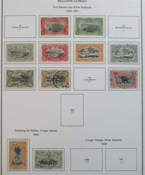 Belgian Colonies Mint/Used Collection on Homemade Pages (Est $150-200)