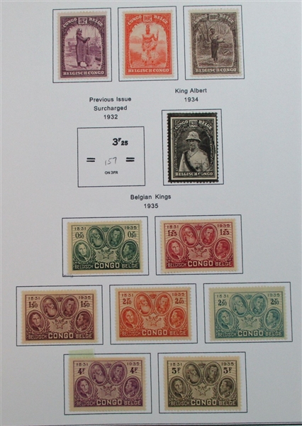 Belgian Colonies Mint/Used Collection on Homemade Pages (Est $150-200)