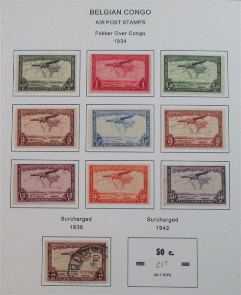 Belgian Colonies Mint/Used Collection on Homemade Pages (Est $150-200)
