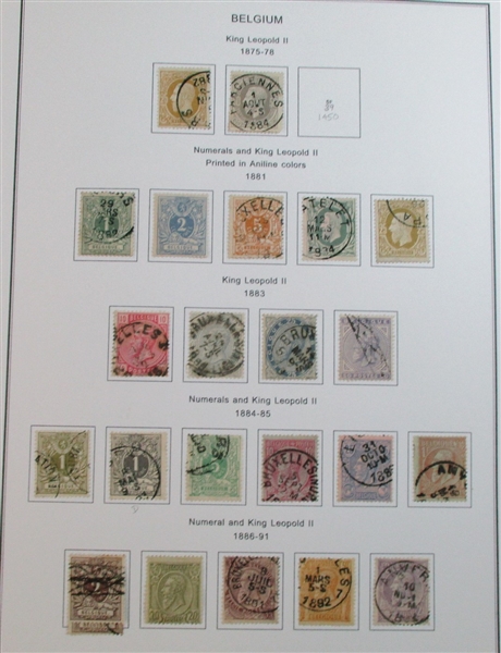 Belgium Large Mint/Used Collection on Homemade Pages to 1990's (Est $750-950)