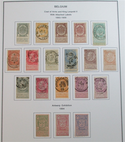 Belgium Large Mint/Used Collection on Homemade Pages to 1990's (Est $750-950)