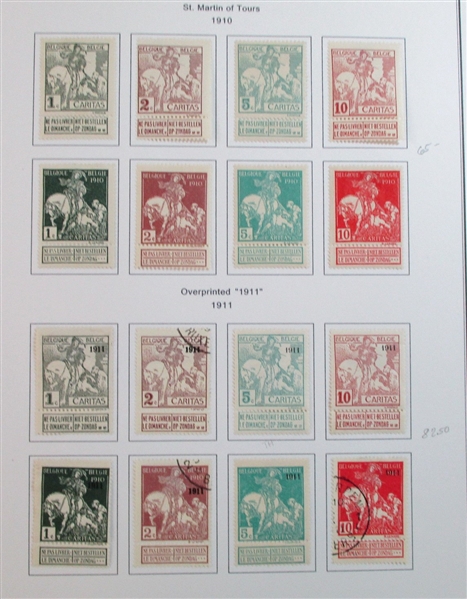 Belgium Large Mint/Used Collection on Homemade Pages to 1990's (Est $750-950)
