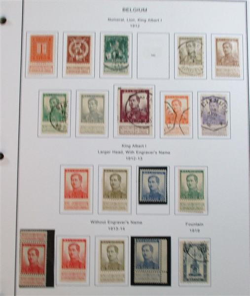 Belgium Large Mint/Used Collection on Homemade Pages to 1990's (Est $750-950)