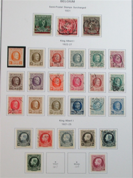 Belgium Large Mint/Used Collection on Homemade Pages to 1990's (Est $750-950)