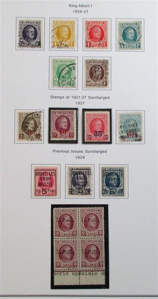 Belgium Large Mint/Used Collection on Homemade Pages to 1990's (Est $750-950)