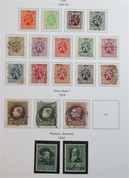 Belgium Large Mint/Used Collection on Homemade Pages to 1990's (Est $750-950)