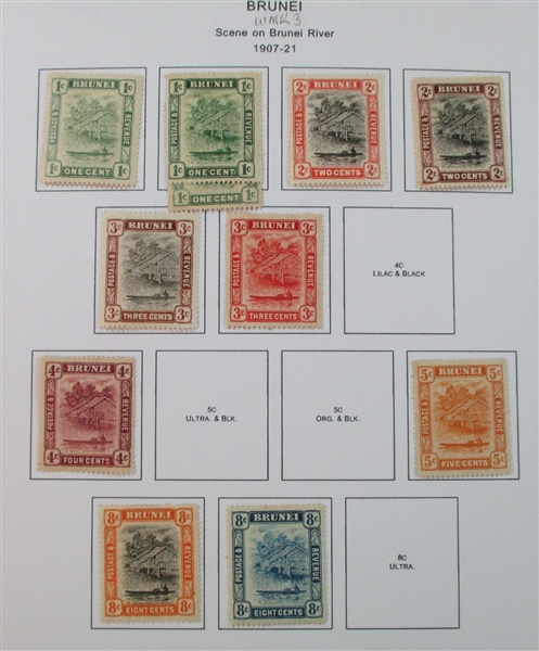 Brunei Mint/Used Collection on Homemade Pages (Est $100-150)