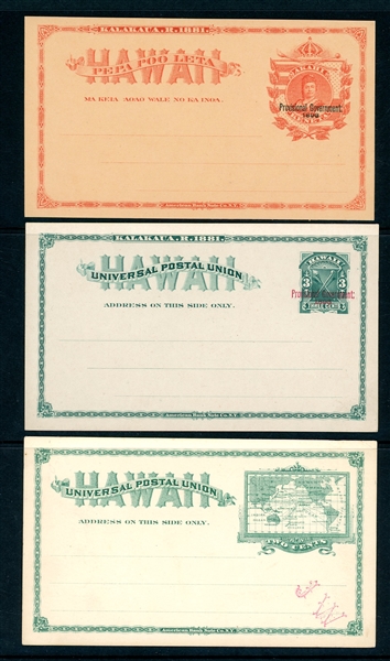 Hawaii Mint Postal Card Group, 6 Different (SCV $300)