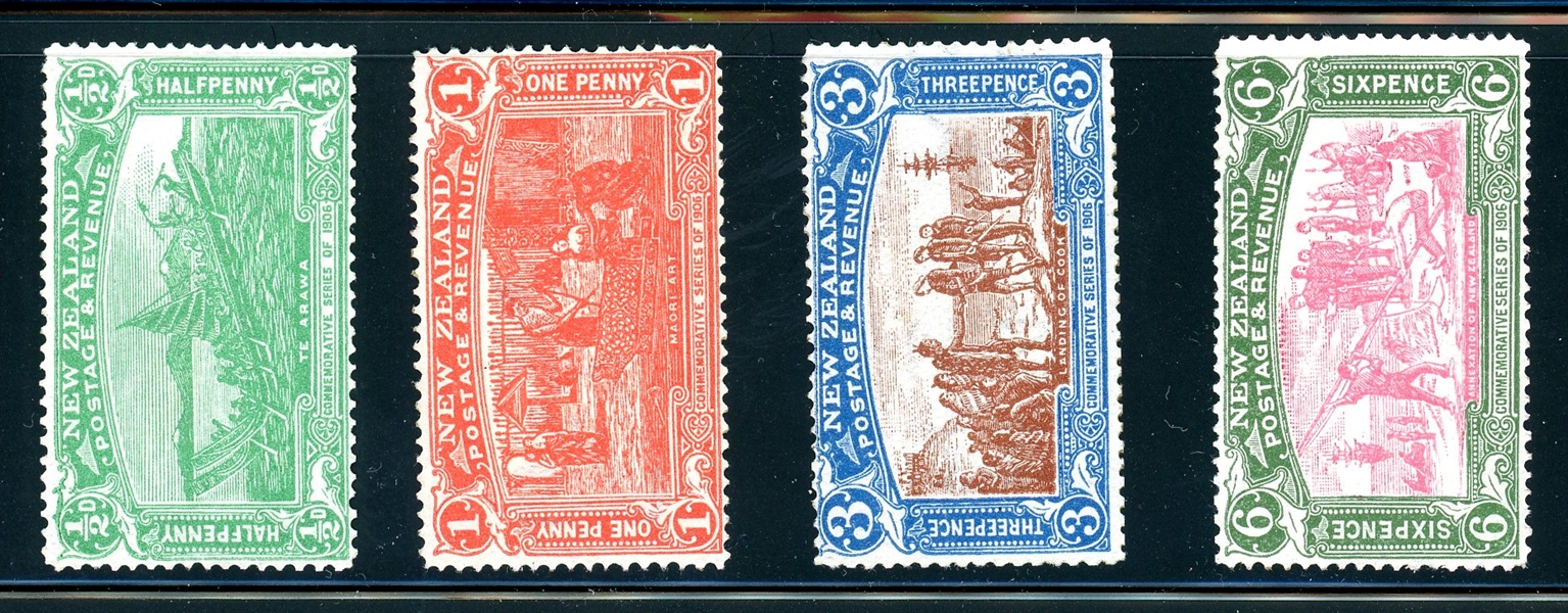 New Zealand Scott 122-125 MVLH Fine, 1906 Christchurch Expo (SCV $461)
