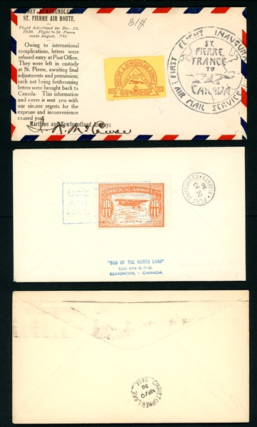 Canada Semi-Official Airmail Covers, 6 Different (Est $150-200)