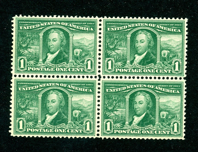 USA Scott 323 MNH VF Block of 4, 1904 1c Louisiana Purchase (SCV $240)