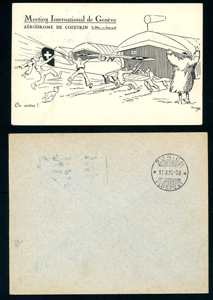 Switzerland Flight Covers and Cards, 7 Different (Est $120-150)