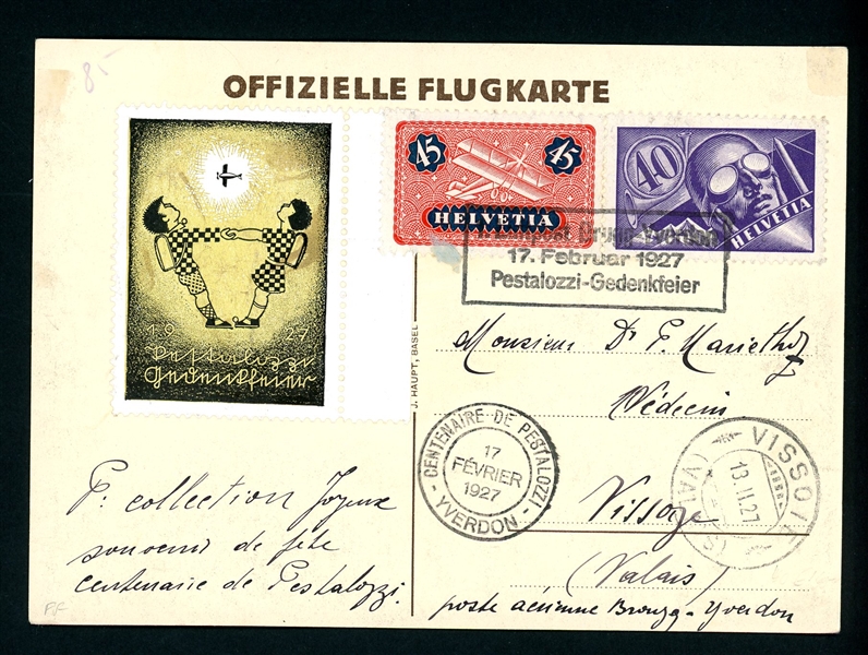 Switzerland Flight Covers and Cards, 7 Different (Est $120-150)