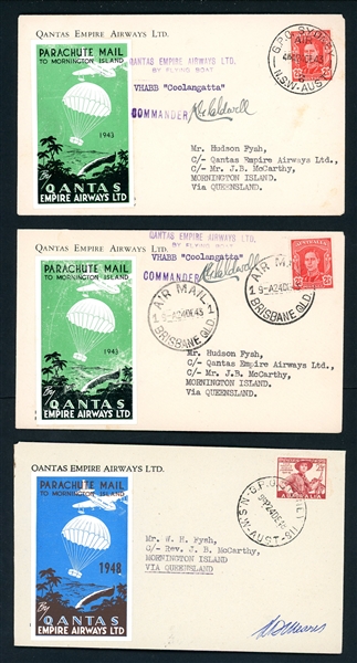 Australia Parachute Mail Covers to Mornington Island (Est $90-120)