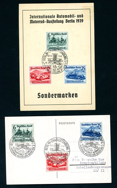 Germany Scott B134-B136 on Commemorative Cards and Cover (Est $60-80)