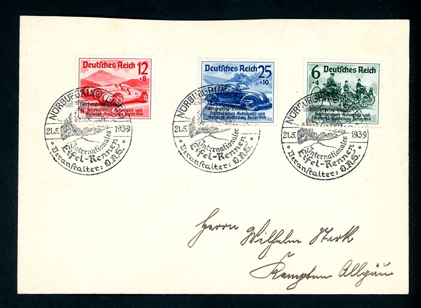 Germany Scott B134-B136 on Commemorative Cards and Cover (Est $60-80)