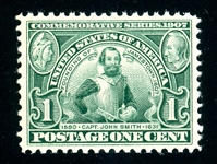 USA Scott 328 MNH VF, 1907 1¢ Jamestown (SCV $75)