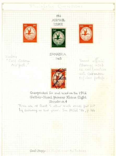 Germany 1912 Airmails - Michel I, II, III, IV (Mi. €270)