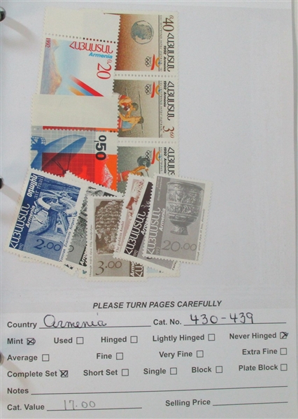 Dealer Foreign Stock, A-B Countries Mint/Used (Est $1800-2500)