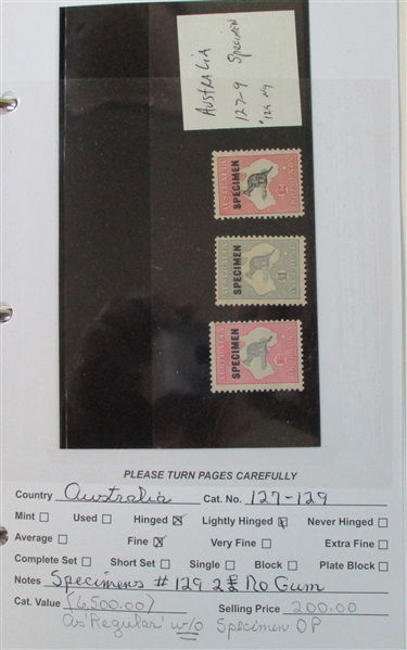 Dealer Foreign Stock, A-B Countries Mint/Used (Est $1800-2500)