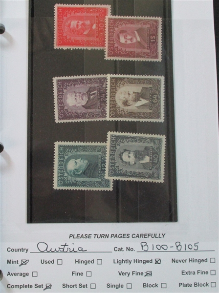 Dealer Foreign Stock, A-B Countries Mint/Used (Est $1800-2500)