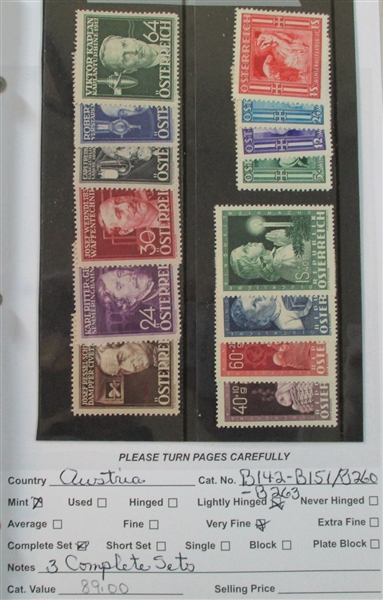 Dealer Foreign Stock, A-B Countries Mint/Used (Est $1800-2500)
