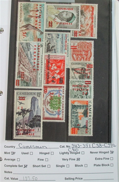 Dealer Foreign Stock, C-E Countries Mint/Used (Est $2600-3500)