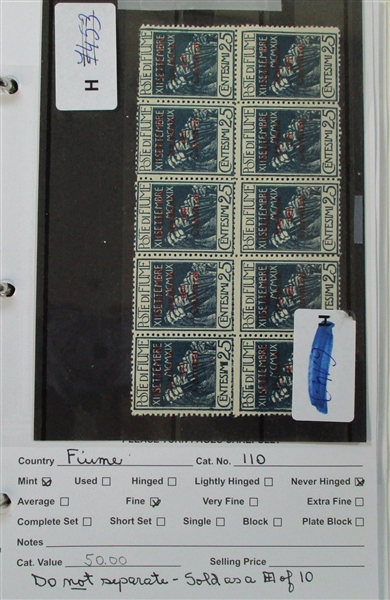 Dealer Foreign Stock, F-G Countries Mint/Used (Est $4000-5000)