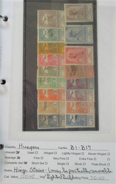 Dealer Foreign Stock, H-J Countries Mint/Used (Est $2500-3500)