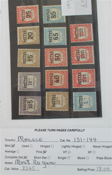 Dealer Foreign Stock, K-Q Countries Mint/Used (Est $1700-2500)