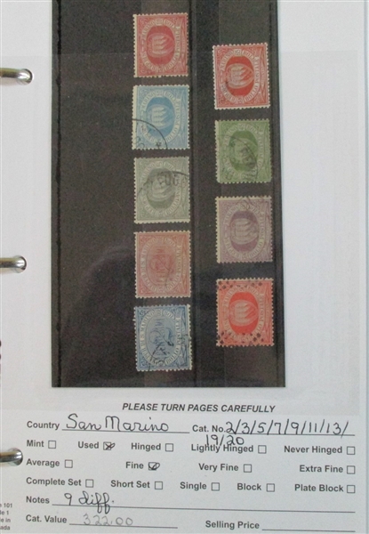 Dealer Foreign Stock, R-Z Countries Mint/Used (Est $3000-4000)