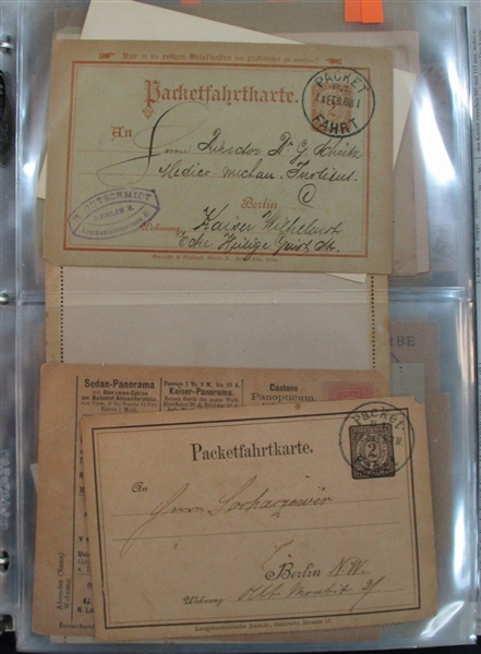 German Locals Postal Cards and Stationery, Mint and Used (Est $200-300)