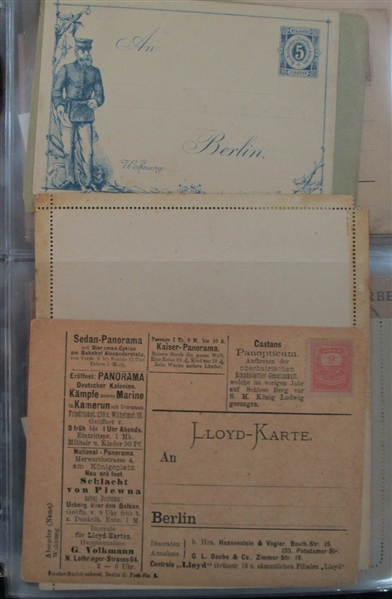 German Locals Postal Cards and Stationery, Mint and Used (Est $200-300)