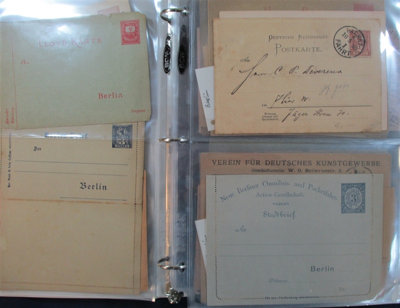 German Locals Postal Cards and Stationery, Mint and Used (Est $200-300)