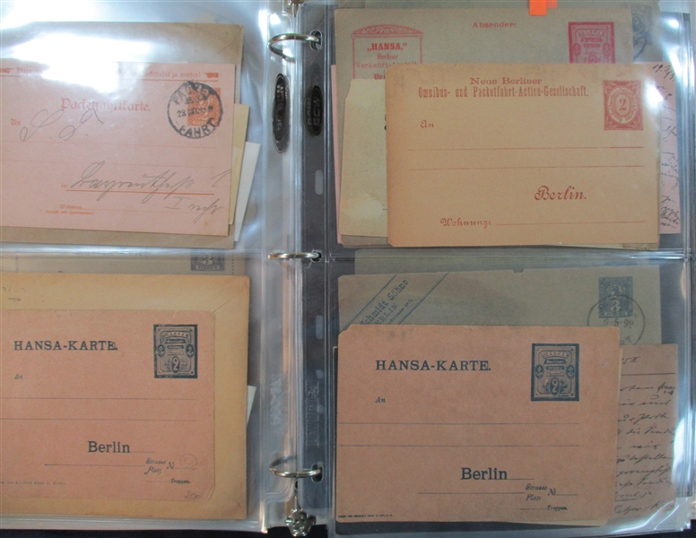 German Locals Postal Cards and Stationery, Mint and Used (Est $200-300)