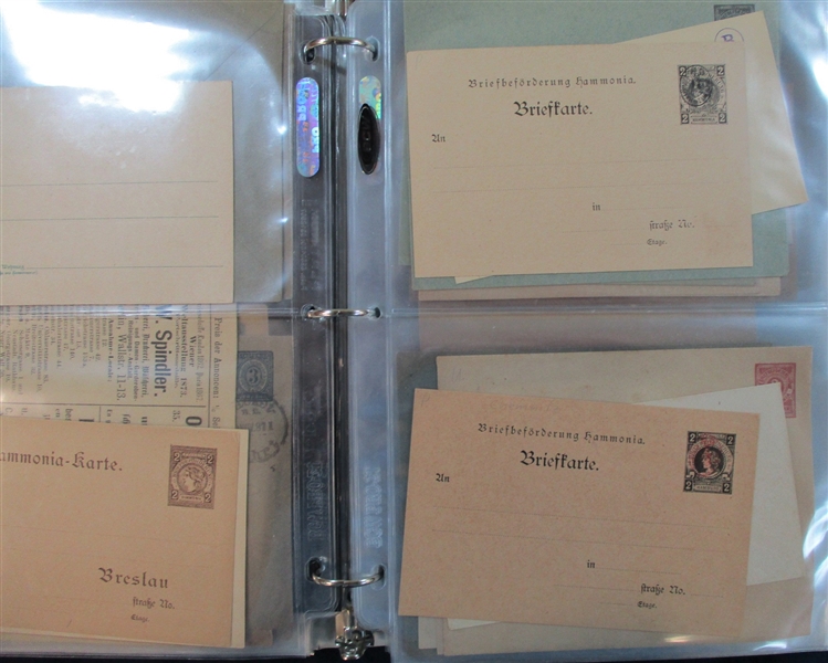 German Locals Postal Cards and Stationery, Mint and Used (Est $200-300)
