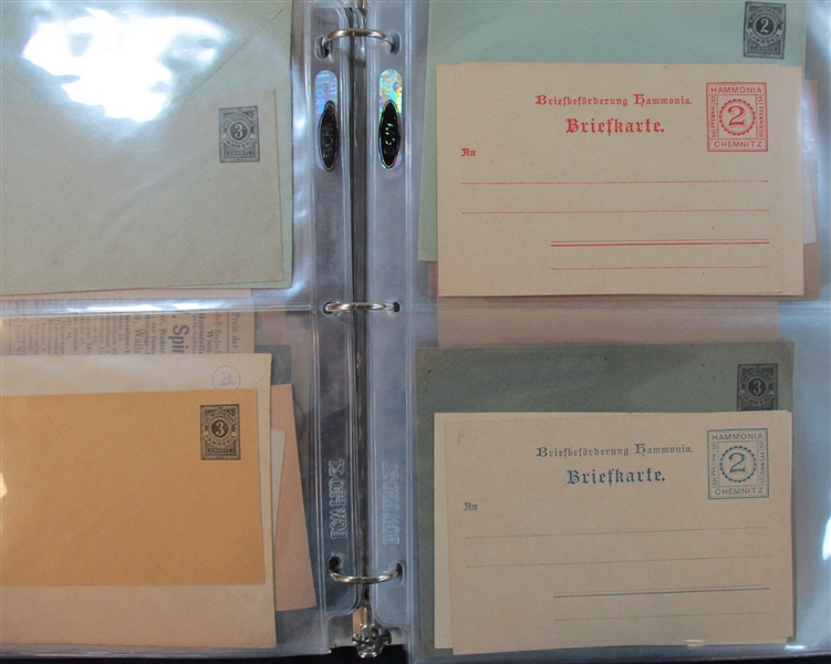 German Locals Postal Cards and Stationery, Mint and Used (Est $200-300)