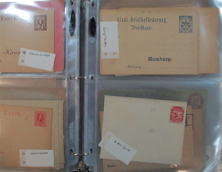 German Locals Postal Cards and Stationery, Mint and Used (Est $200-300)