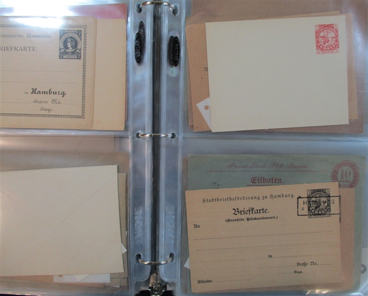 German Locals Postal Cards and Stationery, Mint and Used (Est $200-300)