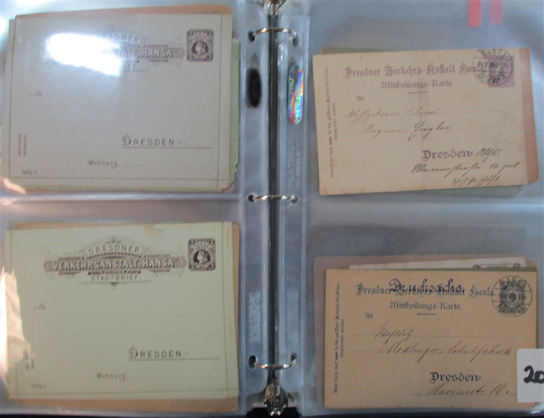 German Locals Postal Cards and Stationery, Mint and Used (Est $200-300)