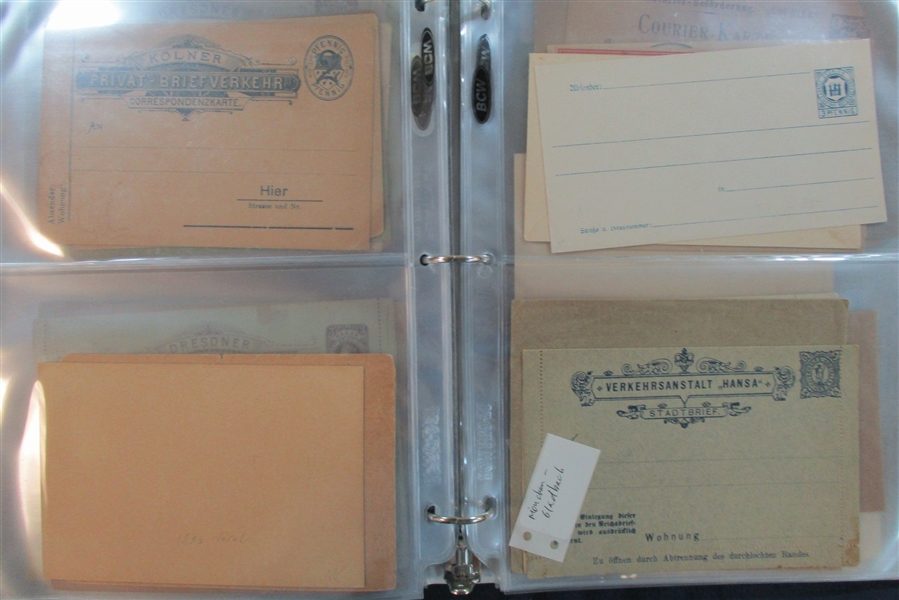 German Locals Postal Cards and Stationery, Mint and Used (Est $200-300)