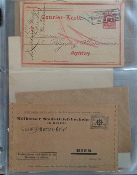 German Locals Postal Cards and Stationery, Mint and Used (Est $200-300)