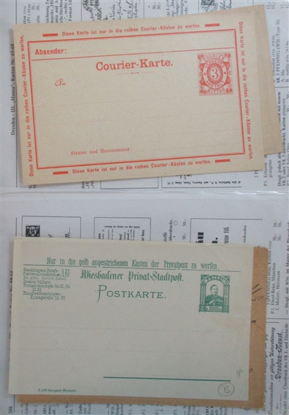 German Locals Postal Cards and Stationery, Mint and Used (Est $200-300)