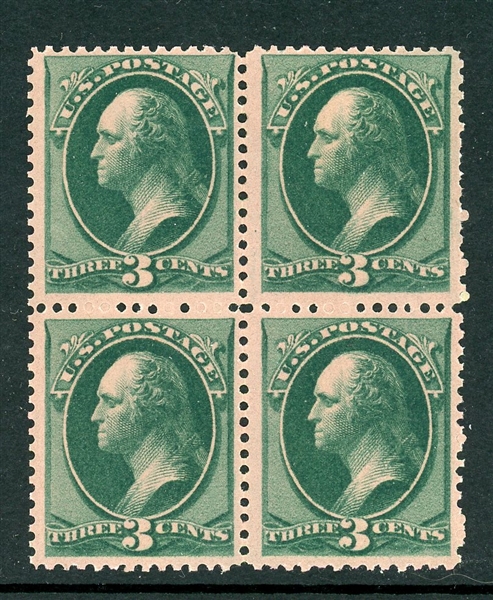 USA Scott 158-E3 Block of 4, Schnoble Patent, F-VF (SCV $400)