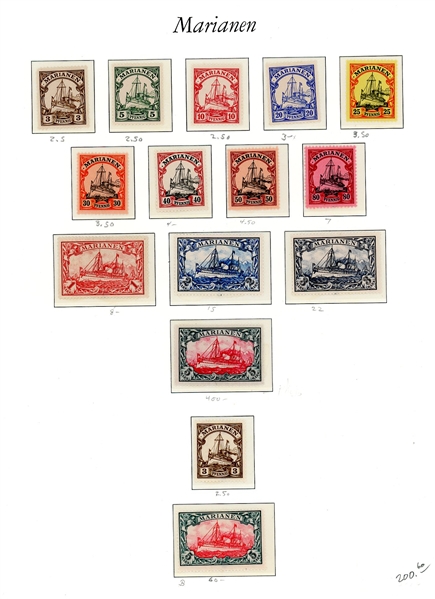 German Colonies Mint Collection - Kaiser Yachts (SCV $675)
