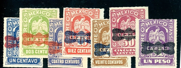 Mexico Scott 559-565 MH Complete Set, Overprinted Transitorio (SCV $504)