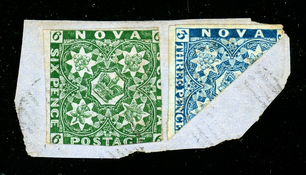 Nova Scotia Scott 2a, 4 Used on Piece (Est $500-600)