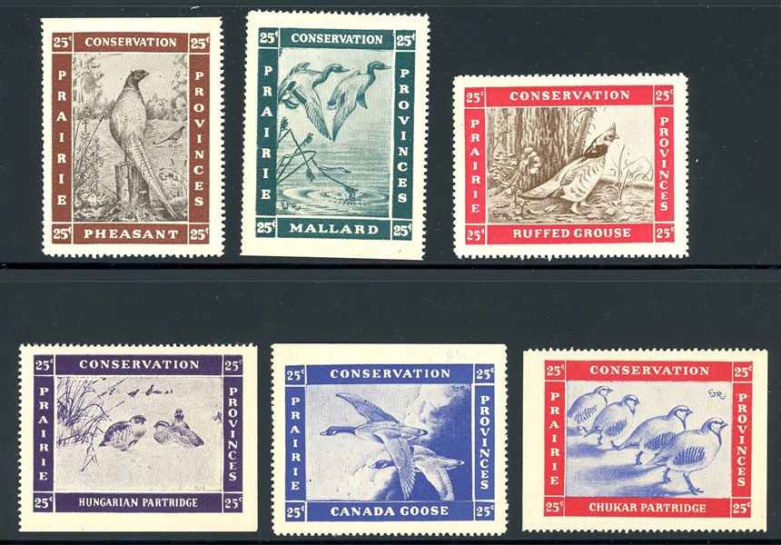 Prairie Provinces Conservation Issue, Van Damme PC1-PC6 MNH/MLH (Est $40-60)