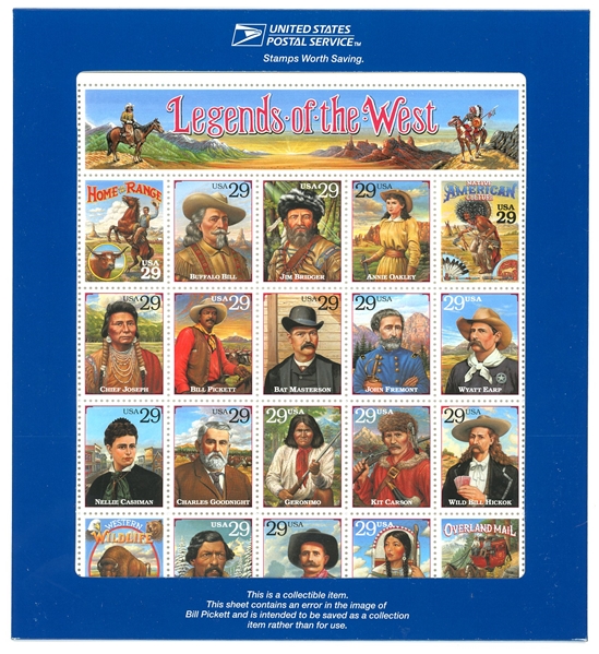 USA Scott 2870 MNH Recalled Legends Sheet (SCV $14025)